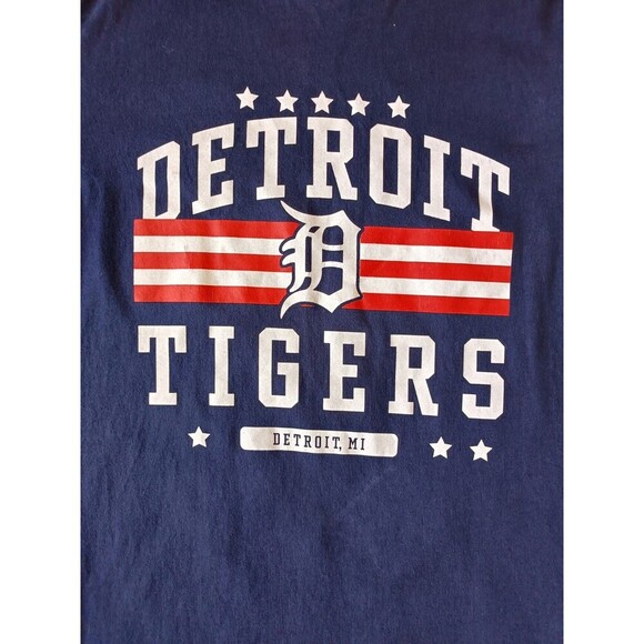 Detroit Tigers T-Shirt Men's Medium Navy Blue Short Sleeve - Picture 2 of 7